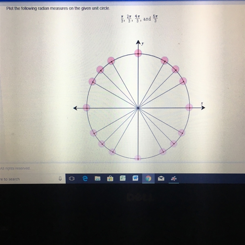 Plot the following radian measures on the given unit circle-example-1