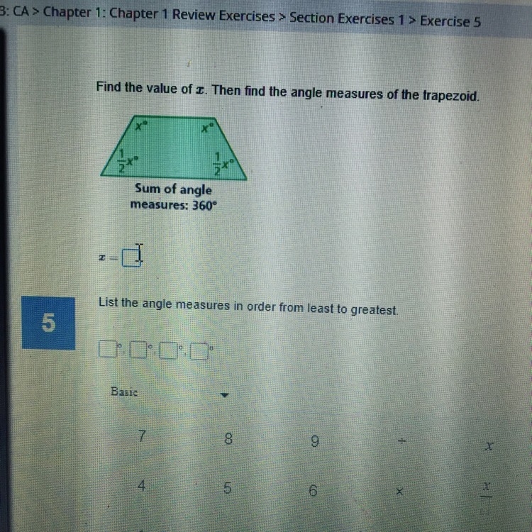 What is the angle measures that are going to be listed least to greatest?-example-1