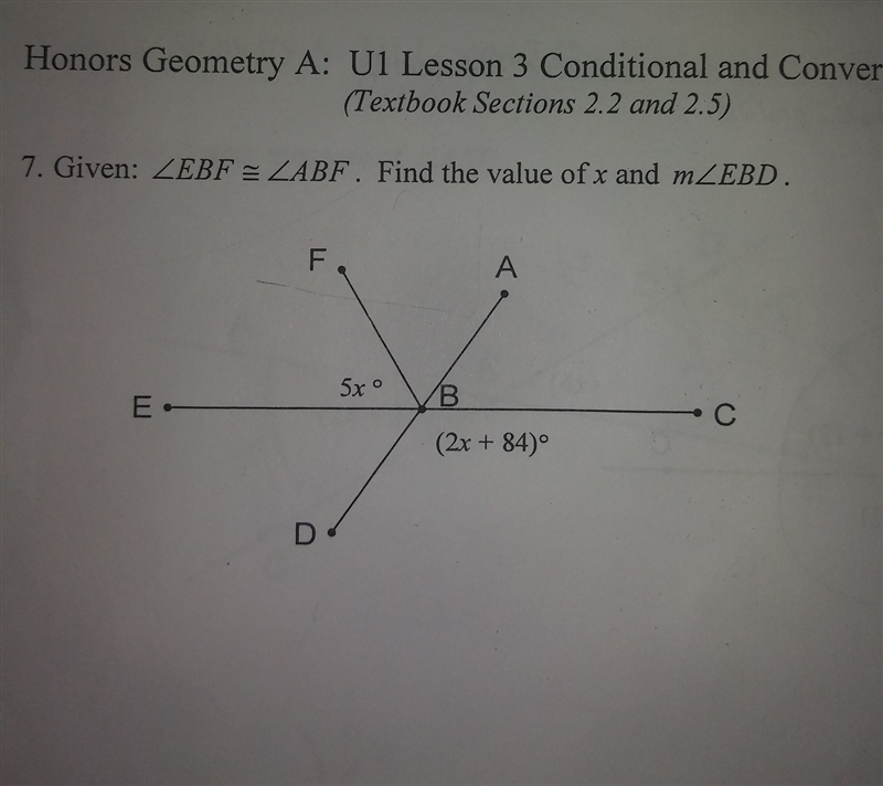 How do I find the value of X and measure of angle EBD?-example-1