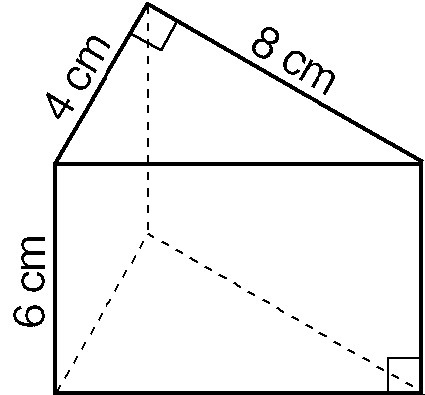 What is the volume of the following prism? A prism which has a right triangle for-example-1