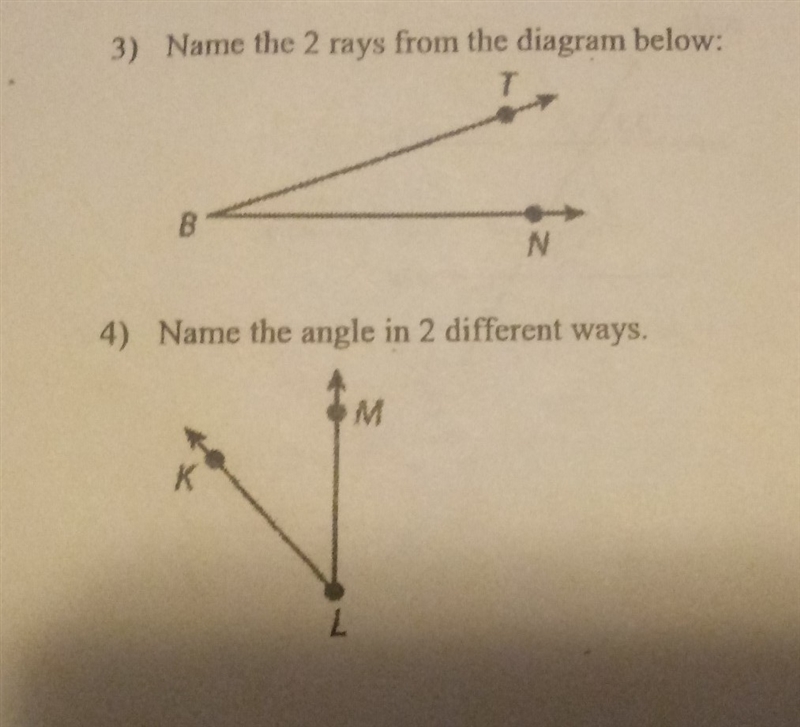 Name the angle in 2 different ways and name the 2 rays from the diagram below please-example-1