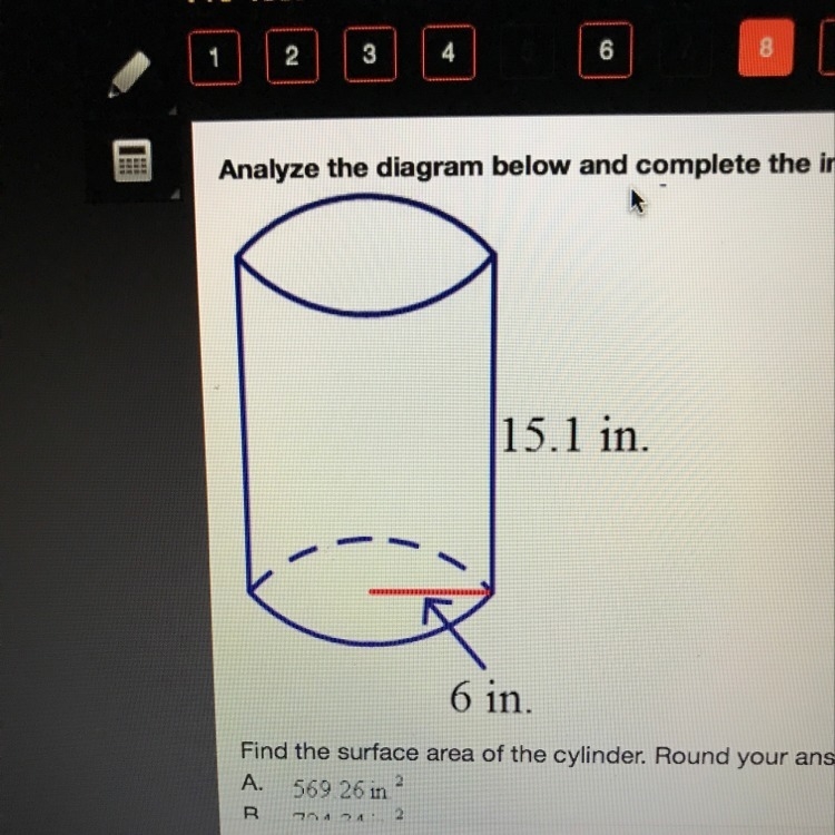 Find the surface area of the cylinder. Round your answer to the nearest hundredth-example-1