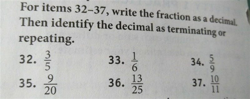 How do you do these. can you tell if repeating or terminating.-example-1