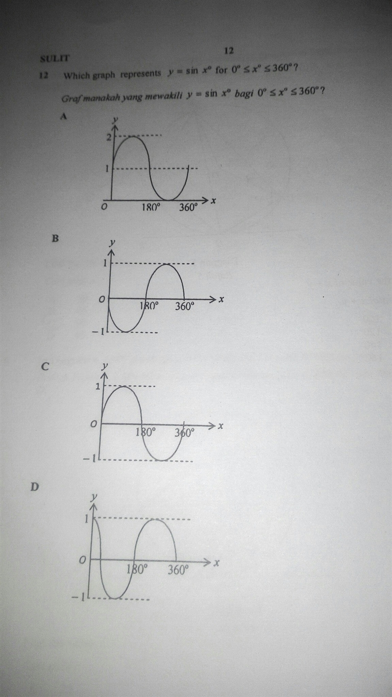 Which graph represents y=sin x° for 0<x°<360°?-example-1