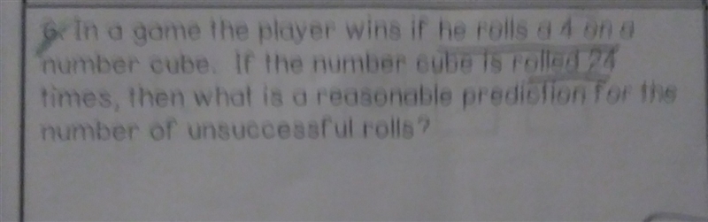 In a game the player wins if he rolls a 4 on a number cube. If the number cube is-example-1