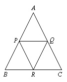 Find the perimeter of the given triangle. ▲ABC if ▲ABC~▲PQR perimeter of ▲PQR=36 AC-example-1