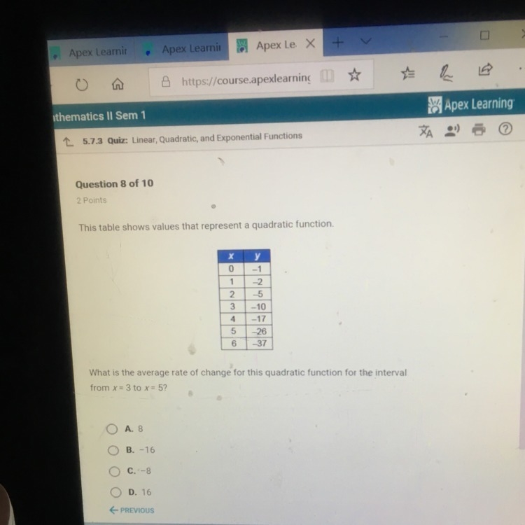 What’s the average rate of change...-example-1