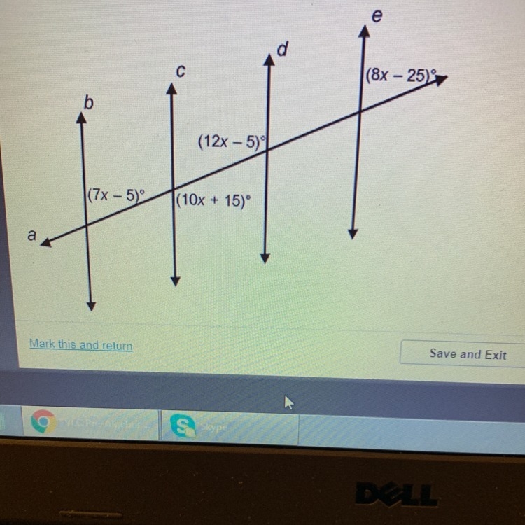 If x=10 which lines are parallel? Check all that apply. 1. B||C 2.B||D 3.B||E 4.C-example-1