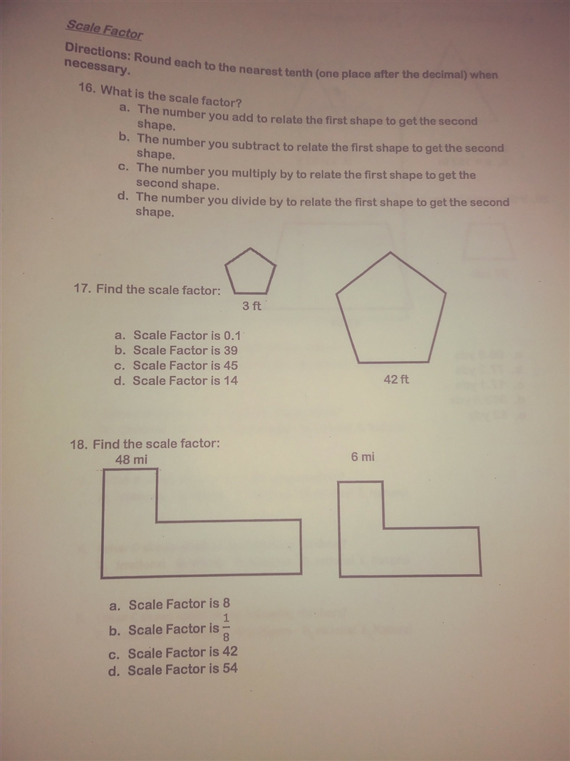 Scale Factors. Math again smh-example-1