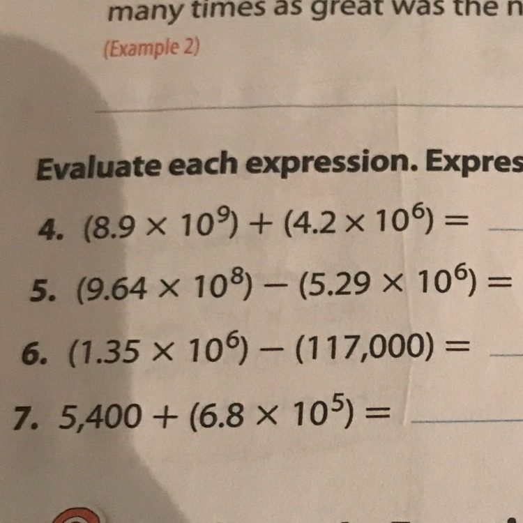 Evaluate each expression. express the result in a scientific notation-example-1