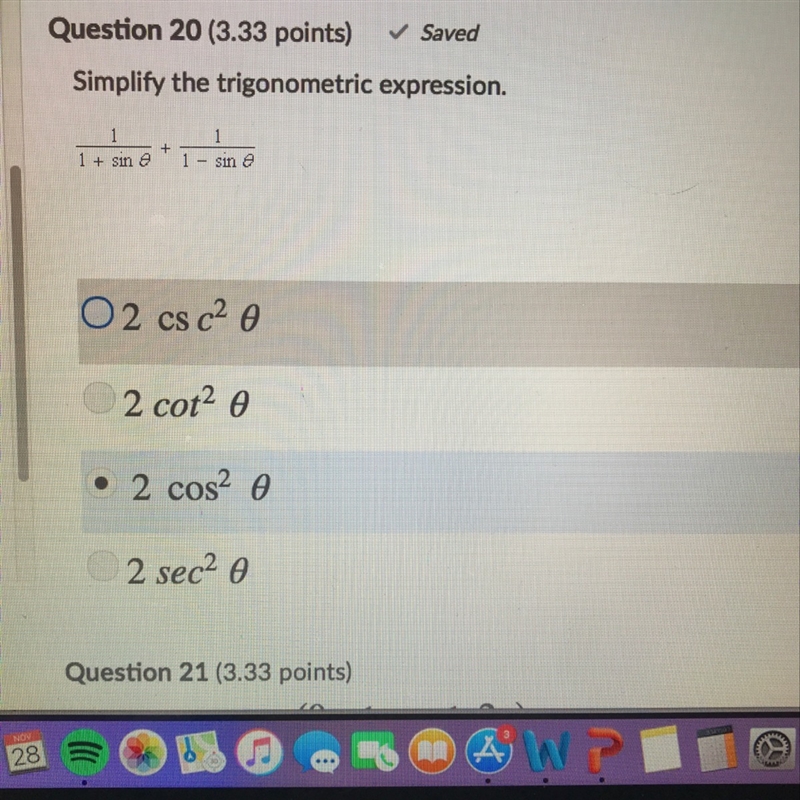 Simplify the trigonometric expression-example-1