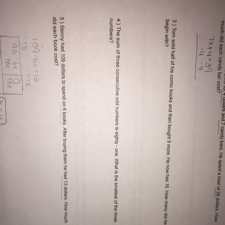 What is the answer to number 4 and show me how you solve it please !!! Help !!!-example-1