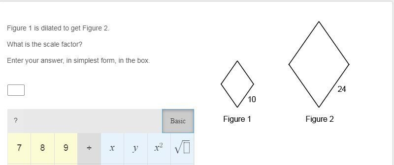 Figure 1 is dilated to get Figure 2. What is the scale factor? Enter your answer, in-example-1