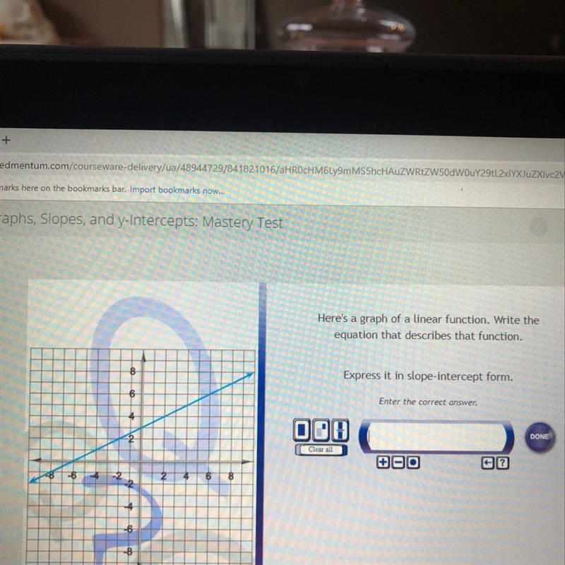 Here’s a graph of a linear function write the equation that describes the function-example-1