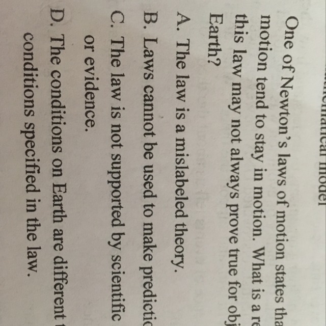 One of Newton’s laws of motion states that objects in motion tend to stay in motion-example-1