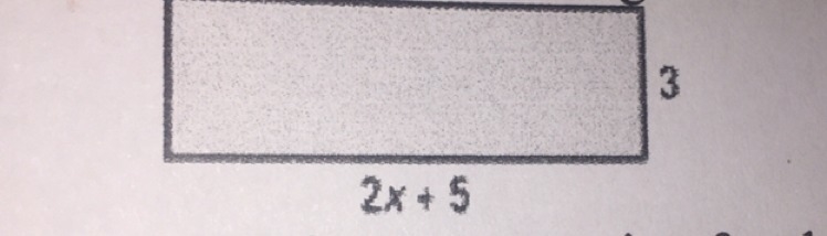 A. Write an expression for the area of the rectangle B. Find the area for x=2-example-1