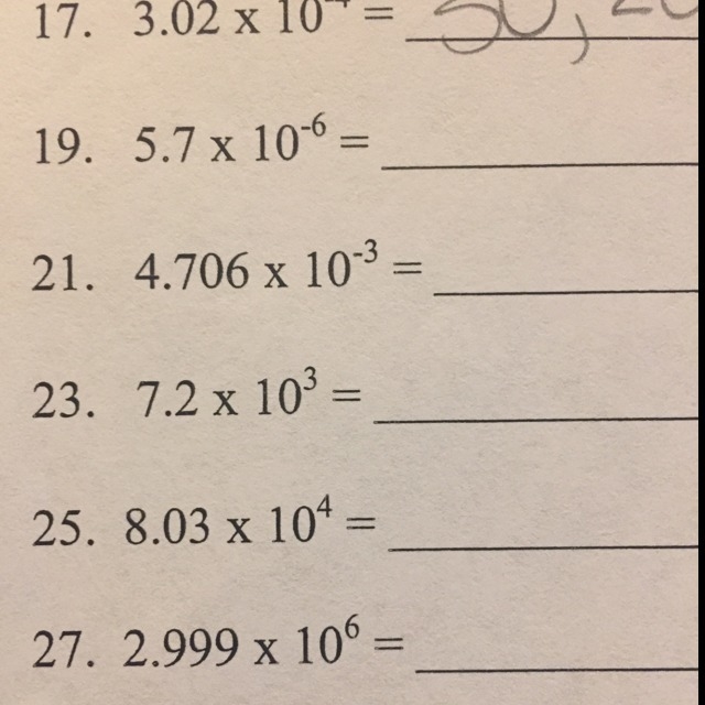 What is 5.7 • 10^-6 4.706 • 10^-3 7.2 • 10^3 8.03 • 10^4 2.999 • 10^6-example-1