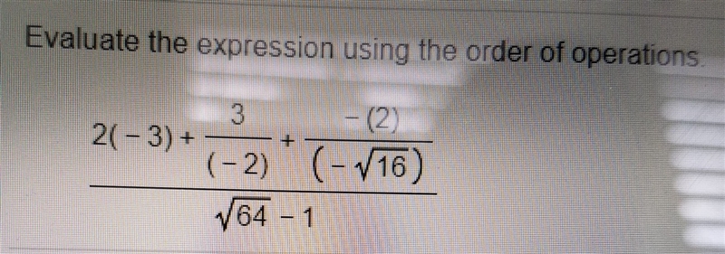 Math: Evaluate the expression using the order of operations.-example-1