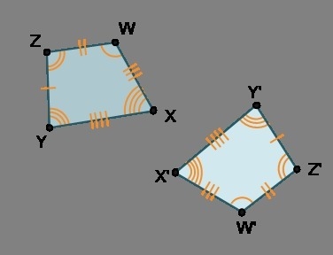 Consider the rotation of figure WXYZ shown. Complete the statements about the transformation-example-1