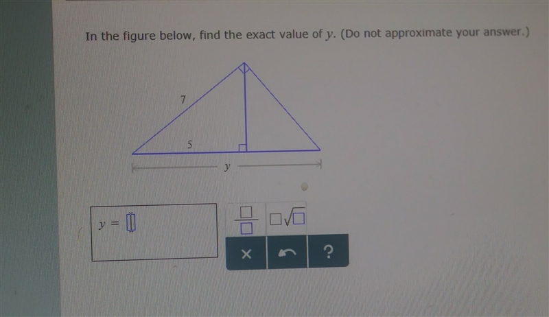 Find the exact value of y-example-1