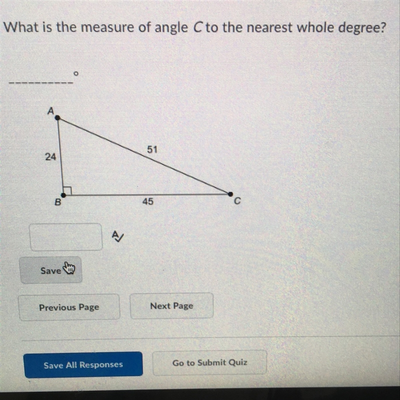 What is the measure of angle c to the nearest whole degree?-example-1