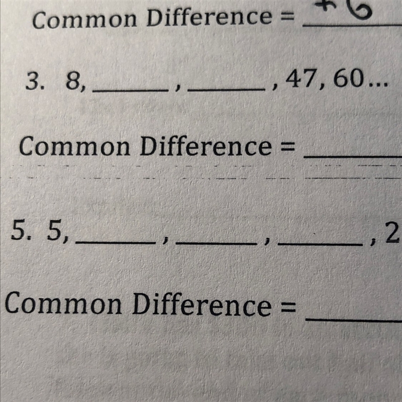 I need help finding the common difference for 3 !-example-1