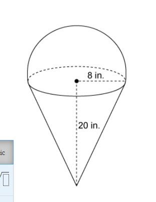 The figure is made up of a hemisphere and a cone. What is the exact volume of the-example-1