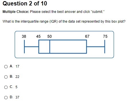 What is the interquarile range of this box plot-example-1