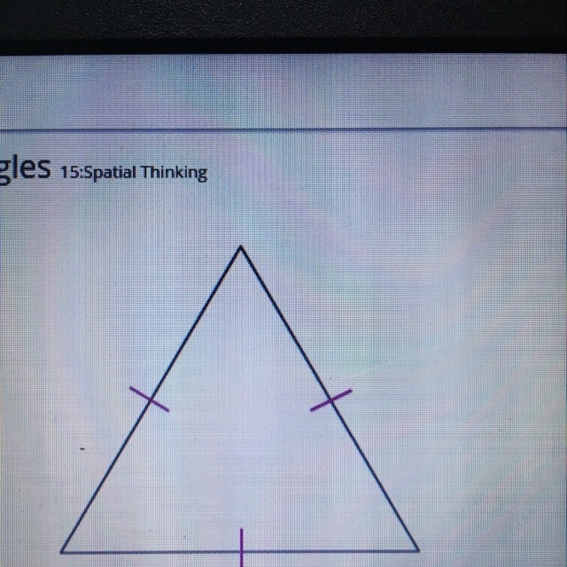 Classify the triangle by its sides. •Equilateral •Scalene •Isosceles-example-1