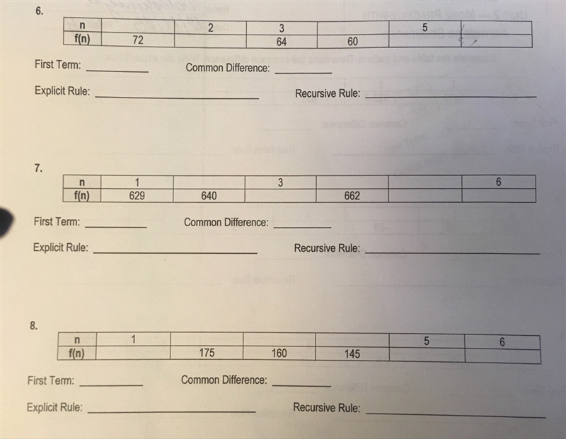 25 POINTS HELP PLEASE! Complete the table and pattern. Determine the common difference-example-1