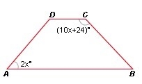 What is the value of x in the isosceles trapezoid below?-example-1