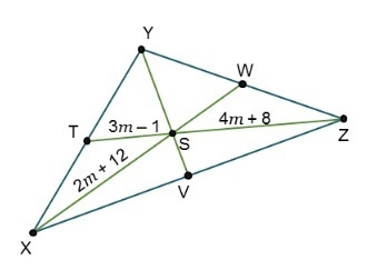 S is the centroid of triangle XYZ. What is the length of SW? 5 units 11 units 22 units-example-1