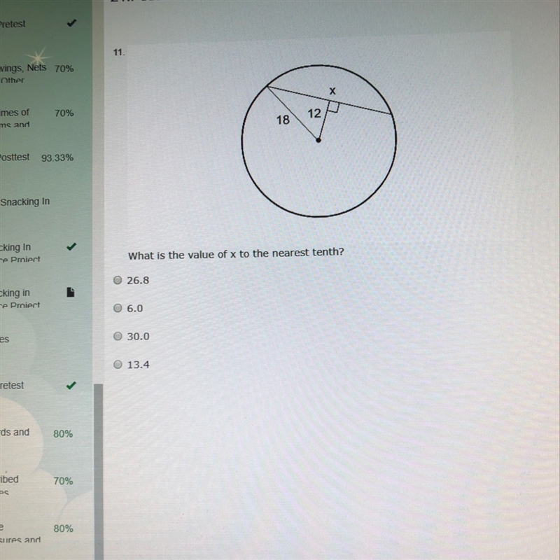 What is the value of x to the nearest tenth?-example-1