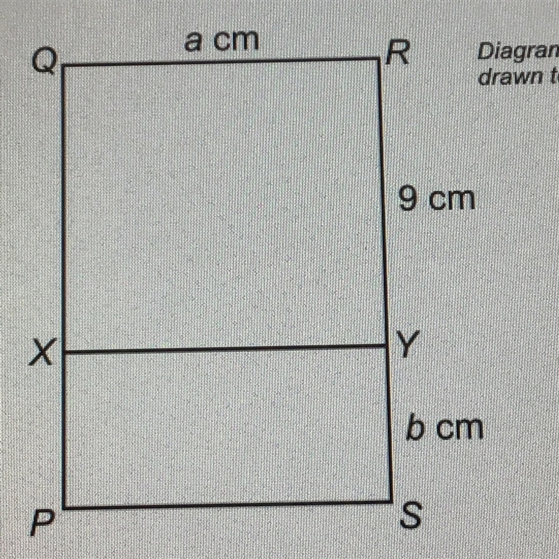 In a diagram shown, PQRS is a rectangle XY is parallel to PS RY= 9cm Area of PQRS-example-1