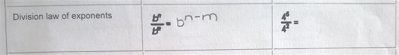 Practice: Organizing Information Complete the chart to describe the exponents and-example-1