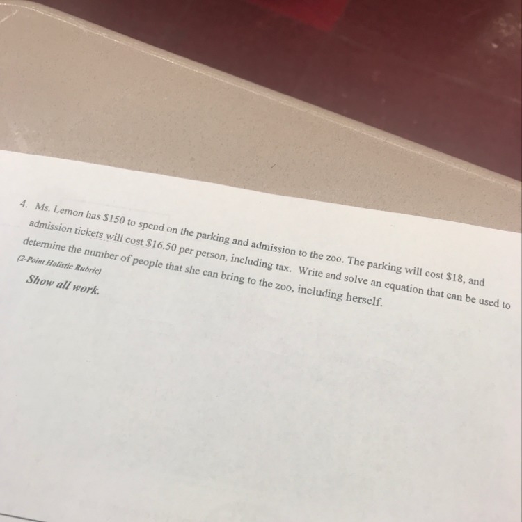 Ms.lemon has 150 to spend on the parking-example-1