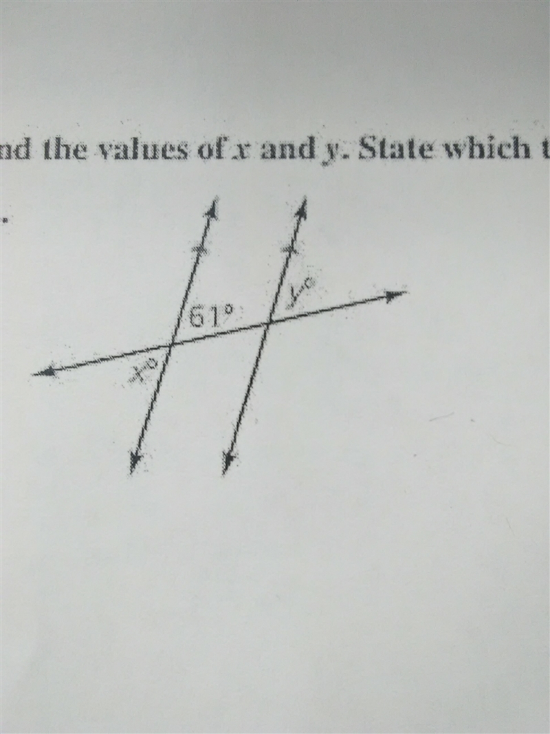 Find values of x and y. state which theorem(s) you used please help-example-1