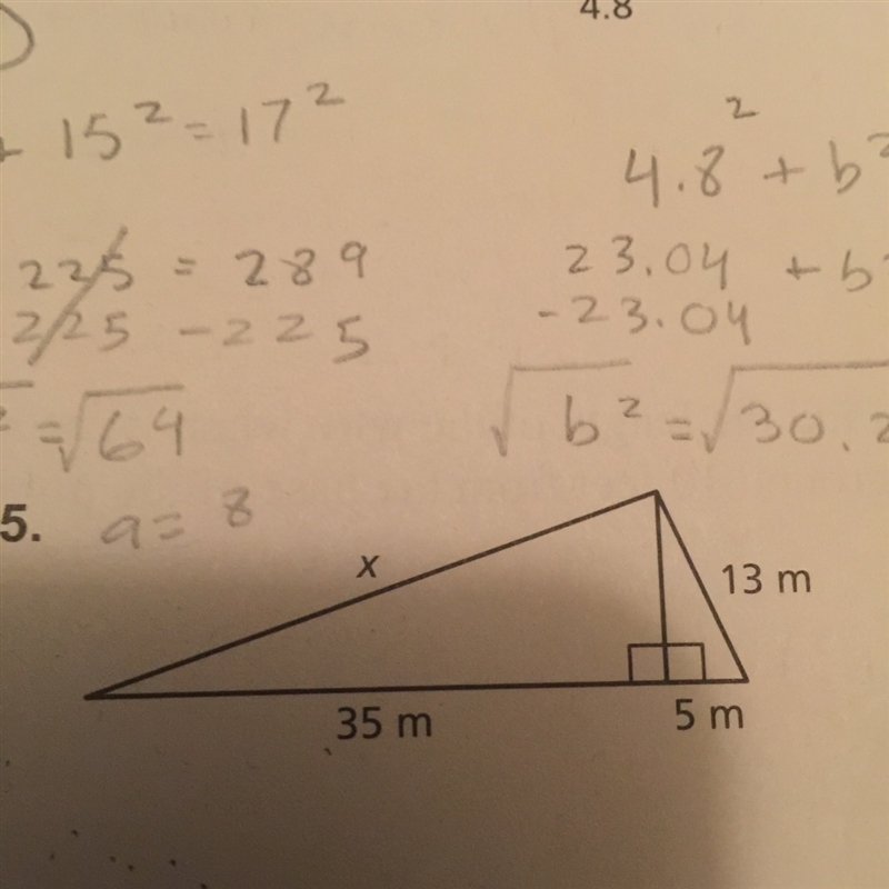 Find X with the Pythagorean Theorem-example-1