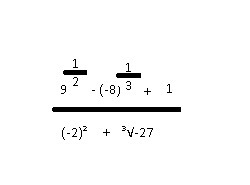 Solve the expression 9 1/2 - (-8) 1/3 + 1 divided by (-2)² + ³√-27 if you don't understand-example-1