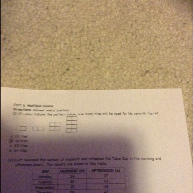 If Lamar follows the pattern below how many tiles will he need for his seventh figure-example-1