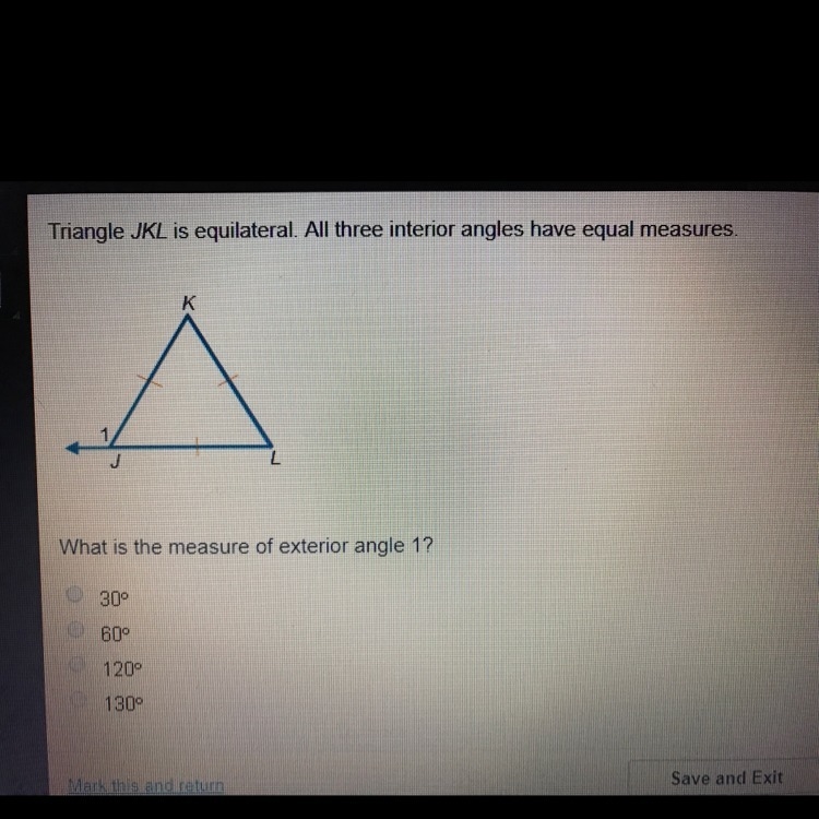 help me asap!! pleaseee. Triangle JKL is equilateral. All three interior angles have-example-1