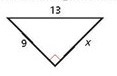 Find the value of x. Give your answer in simplest radical form.-example-1