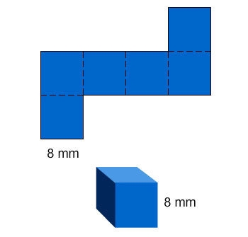 A cube and the net for the cube are shown. What is the surface area of this cube? A-example-1