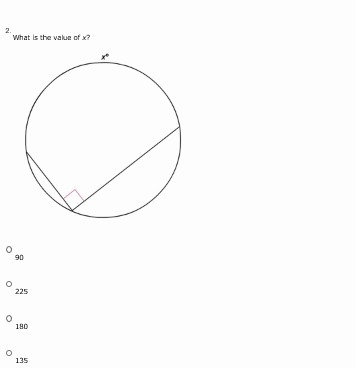 . What is the value of x? A;90 B;225 C;180 D;135-example-1