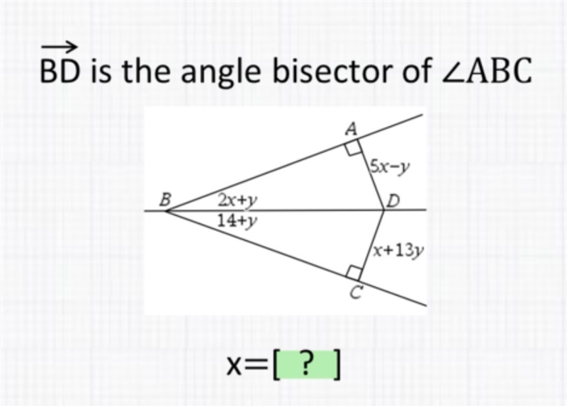 Bisector, Find the value of X-example-1