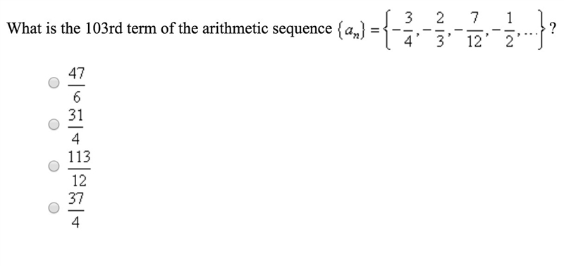 What is the 103rd term of the arithmetic sequence-example-1