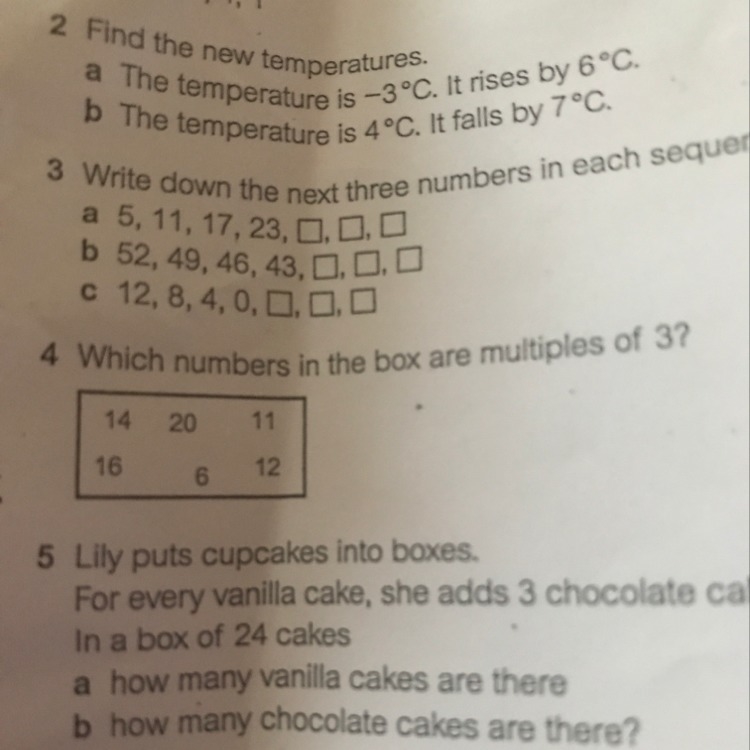 Question 4 please: Witch numbers in the box are multiple of 3-example-1