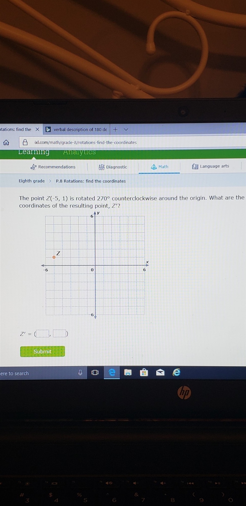 What are the new points after 270 degrees counterclockwise-example-1