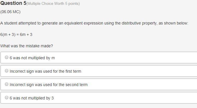 A student attempted to generate an equivalent expression using the distributive property-example-1