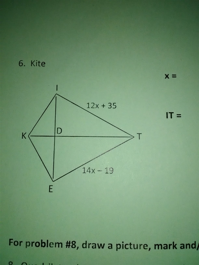 What is angle i,t and what's x equal??-example-1